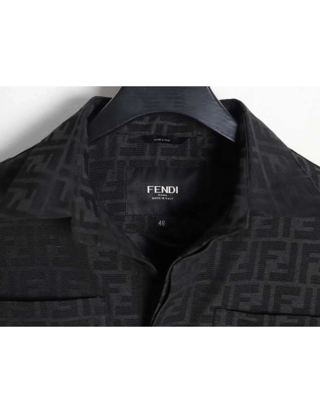 Fendi Fendi 23FW FF old flower jacquard shirt jacket,Fendi Jacket,Jacket,APPAREL