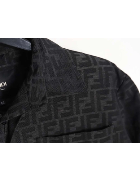 Fendi Fendi 23FW FF old flower jacquard shirt jacket,Fendi Jacket,Jacket,APPAREL