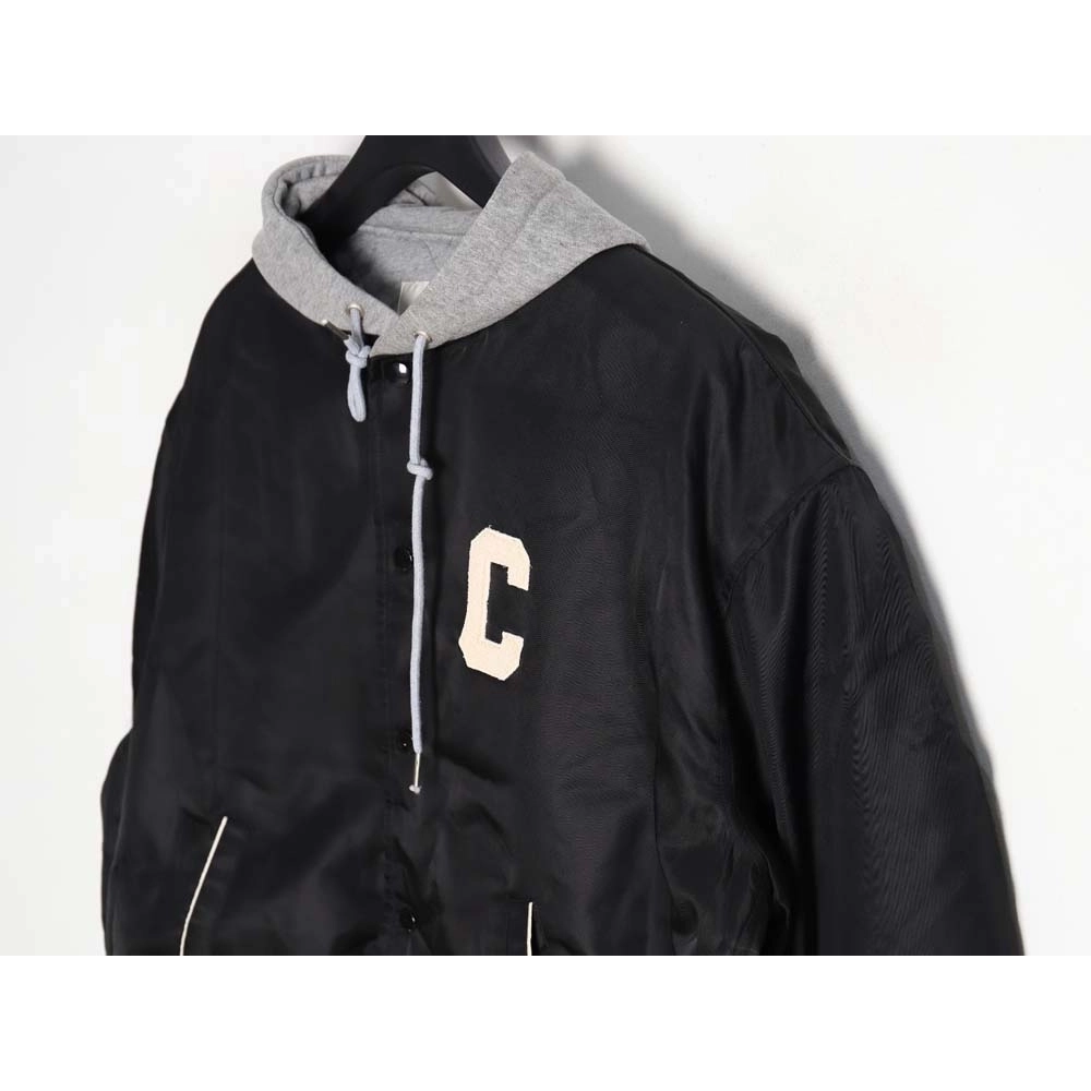 Celine Celine new embroidered letter hooded cotton jacket_CM_1,Celine Jacket,Jacket,APPAREL