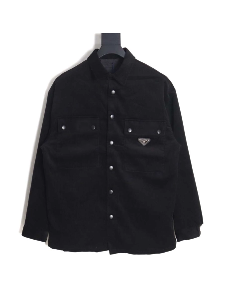 PRADA\PRADA PRD 23FW double pocket corduroy longsleeved shirt jacket_CM_1,Prada Jacket,Jacket,APPAREL