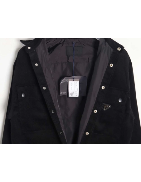 PRADA\PRADA PRD 23FW double pocket corduroy longsleeved shirt jacket_CM_1,Prada Jacket,Jacket,APPAREL