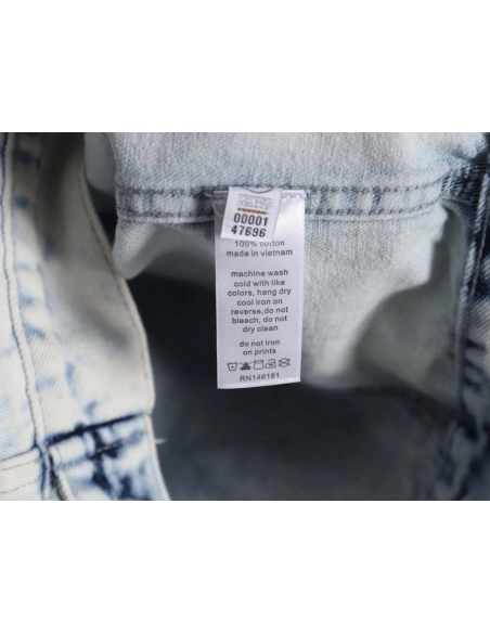 DREW House Mascot\Drew House 23Fw threedimensional embossed smiley washed denim jacket,Drew House Jacket,Jacket,APPAREL