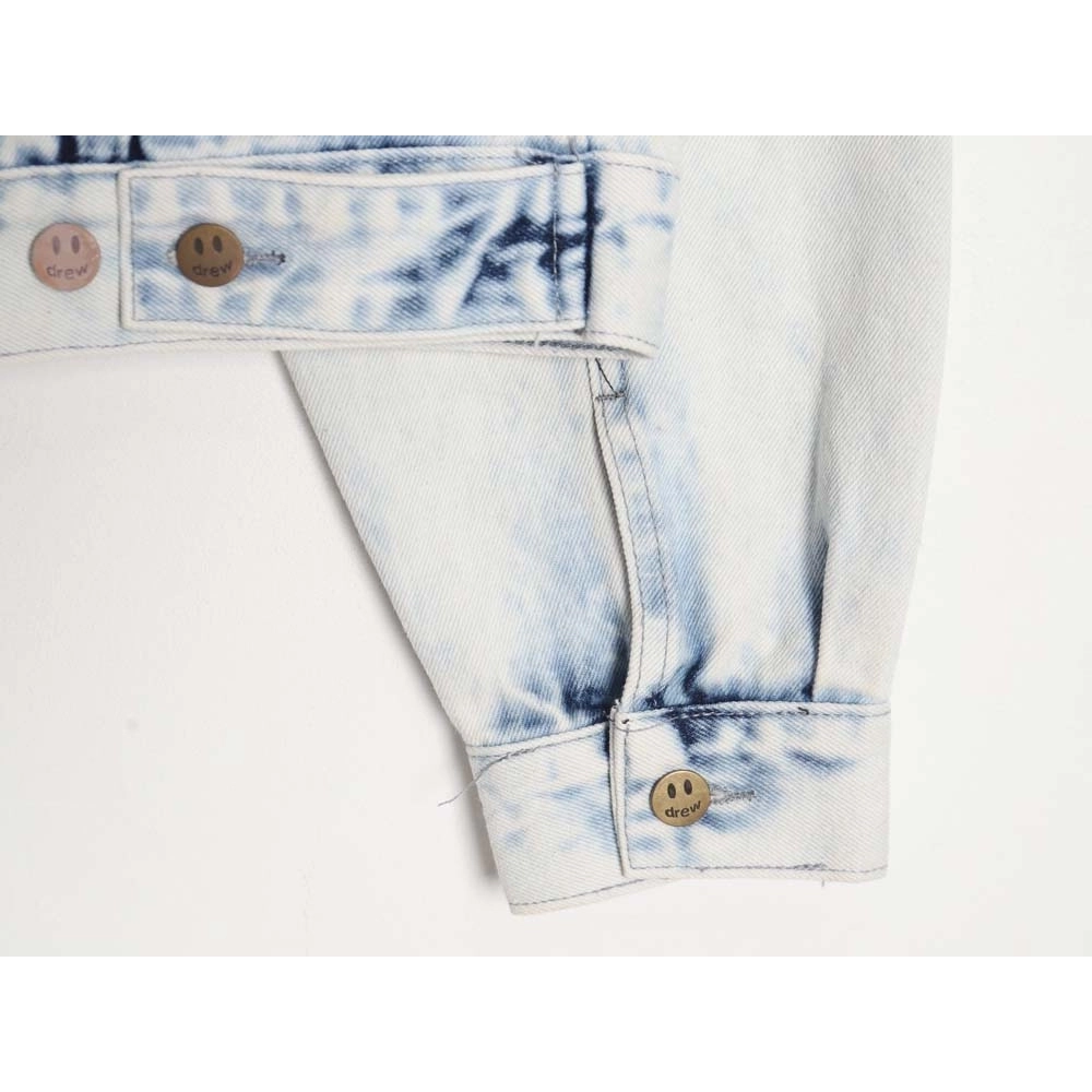 DREW House Mascot\Drew House 23Fw threedimensional embossed smiley washed denim jacket,Drew House Jacket,Jacket,APPAREL
