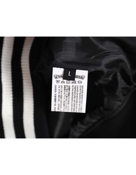 CHROME HEARTS Chrome hearts Chrome hearts baseball jacket with large Sanskrit cross on the back,Chrome Hearts Jacket,Jacket,APPA