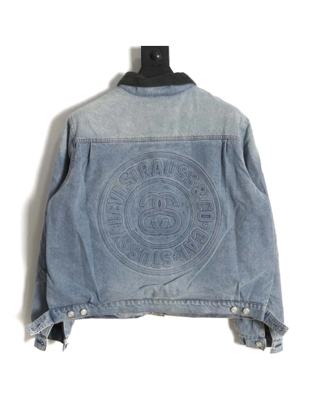 Stussy x Levis Stussi x Levis 23ss anniversary relief limited denim suit jacket,Stussy Jacket,Jacket,APPAREL