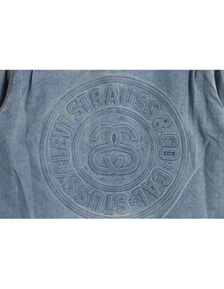 Stussy x Levis Stussi x Levis 23ss anniversary relief limited denim suit jacket,Stussy Jacket,Jacket,APPAREL