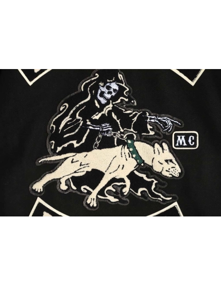 Representative Black 5 Limited Bulldog Embroidered Jacket High Street Leather Sleeves Spliced Baseball uniform,Represent Jacket,
