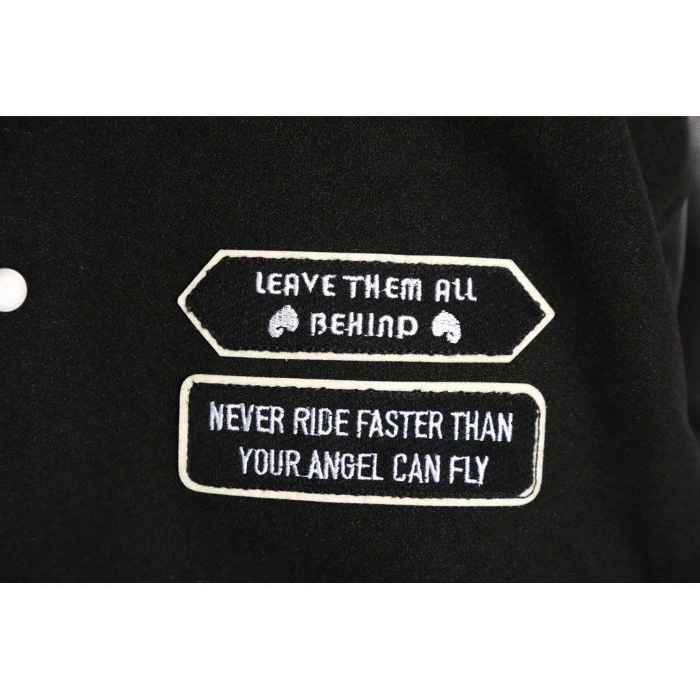 Representative Black 5 Limited Bulldog Embroidered Jacket High Street Leather Sleeves Spliced Baseball uniform,Represent Jacket,