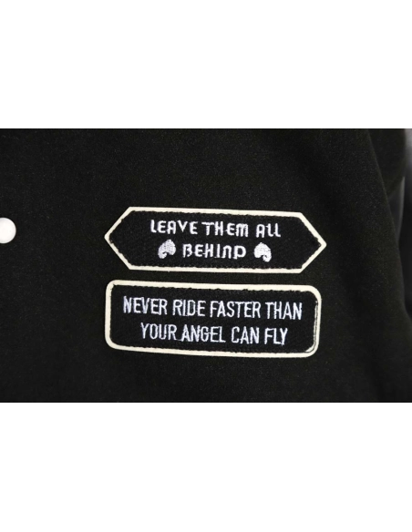 Representative Black 5 Limited Bulldog Embroidered Jacket High Street Leather Sleeves Spliced Baseball uniform,Represent Jacket,