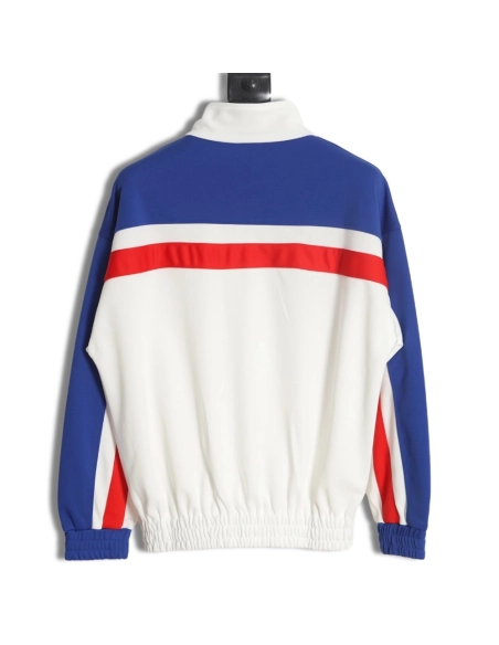 CELINE 23 new style red, blue and white stitching stand collar jacket,Celine Jacket,Jacket,APPAREL