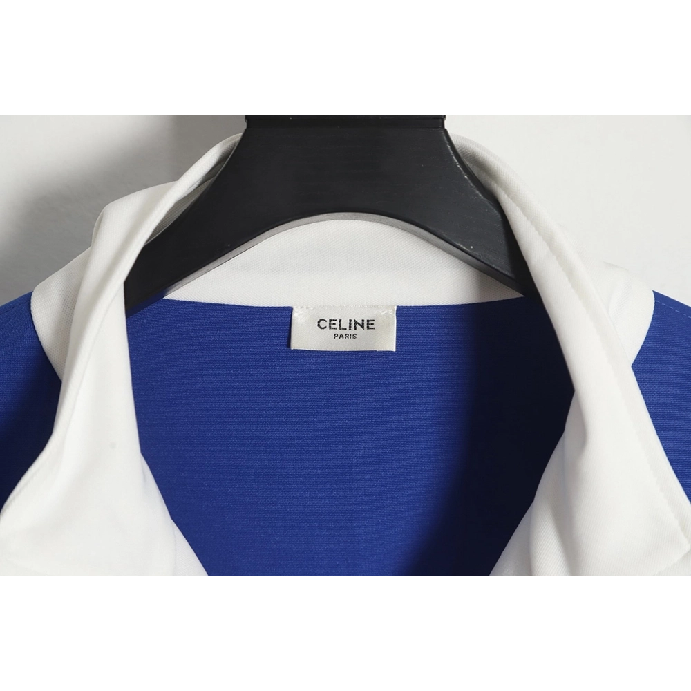 CELINE 23 new style red, blue and white stitching stand collar jacket,Celine Jacket,Jacket,APPAREL