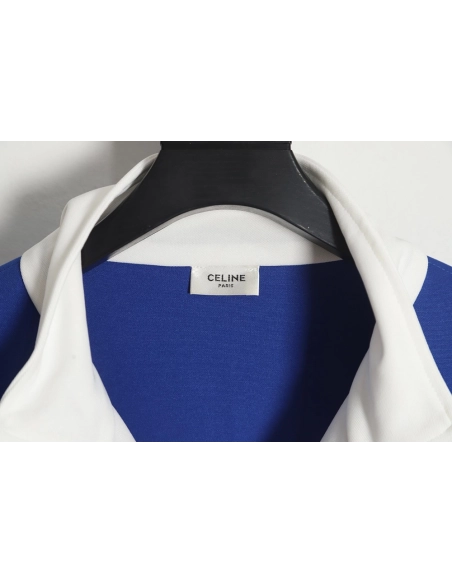 CELINE 23 new style red, blue and white stitching stand collar jacket,Celine Jacket,Jacket,APPAREL