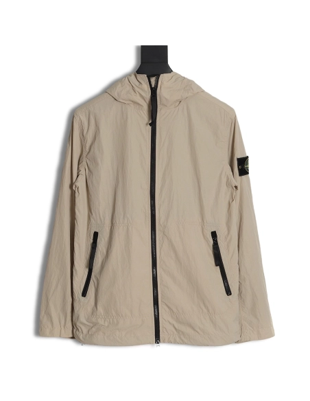 STONE ISLAND 23SS Solid Color Zipper Hooded Jacket,Stone Island Jacket,Jacket,APPAREL