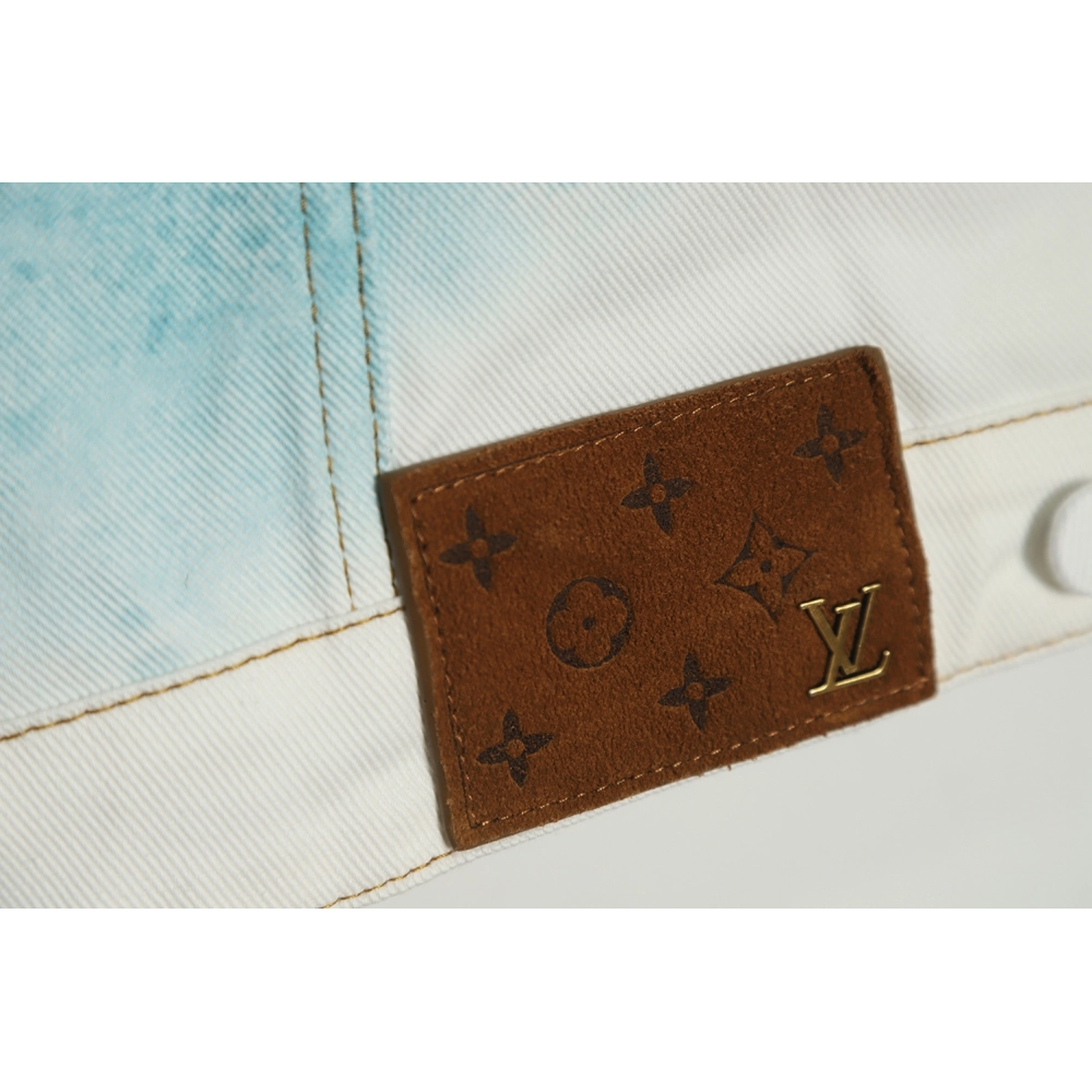 Louis Vuitton 22FW crushed ice blue splash ink denim jacket,Louis Vuitton Jacket,Jacket,APPAREL