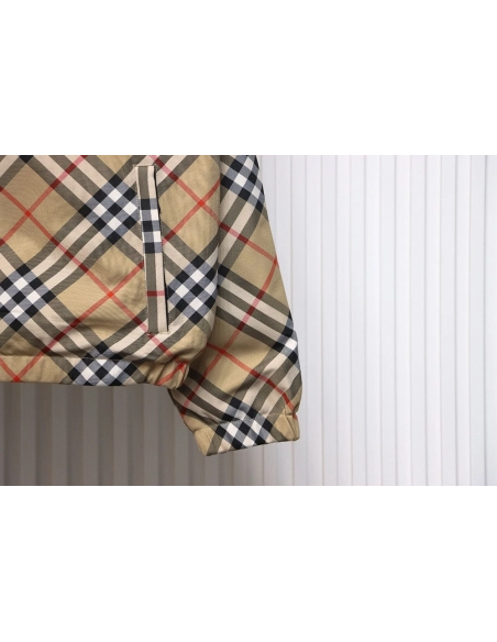 Burberry Check Warhorse Reversible Hooded Jacket,Burberry Jacket,Jacket,APPAREL