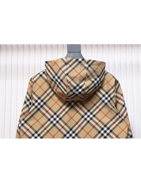 Burberry Check Warhorse Reversible Hooded Jacket,Burberry Jacket,Jacket,APPAREL