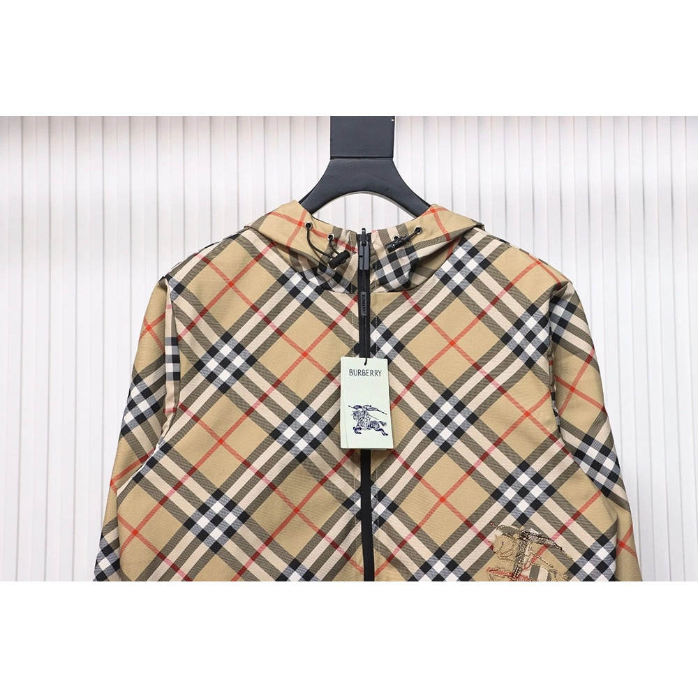 Burberry Check Warhorse Reversible Hooded Jacket,Burberry Jacket,Jacket,APPAREL