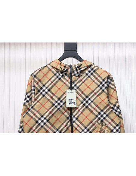 Burberry Check Warhorse Reversible Hooded Jacket,Burberry Jacket,Jacket,APPAREL