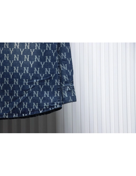 MLB Denim shirt jacket with embroidered logo,MLB Jacket,Jacket,APPAREL