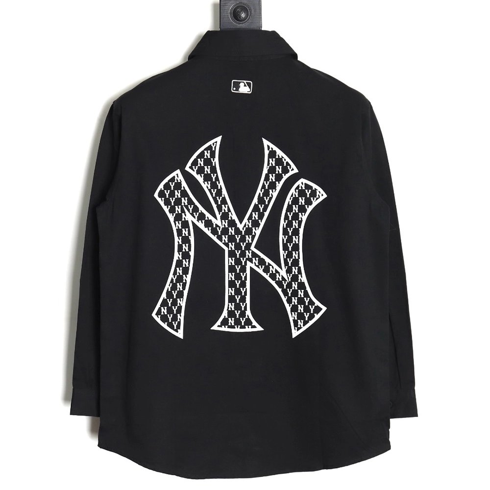 MLB Back Logo longsleeved shirt autumn heavy embroidered Oxford shirt jacket,MLB Jacket,Jacket,APPAREL