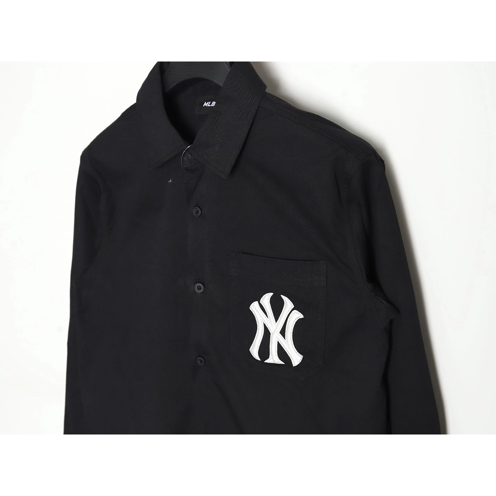 MLB Back Logo longsleeved shirt autumn heavy embroidered Oxford shirt jacket,MLB Jacket,Jacket,APPAREL
