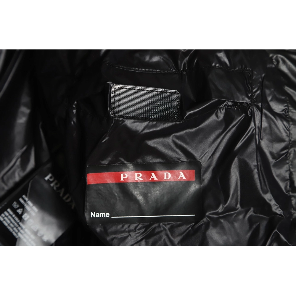Prada 21Fw red stripe logo down jacket,Prada Jacket,Jacket,APPAREL