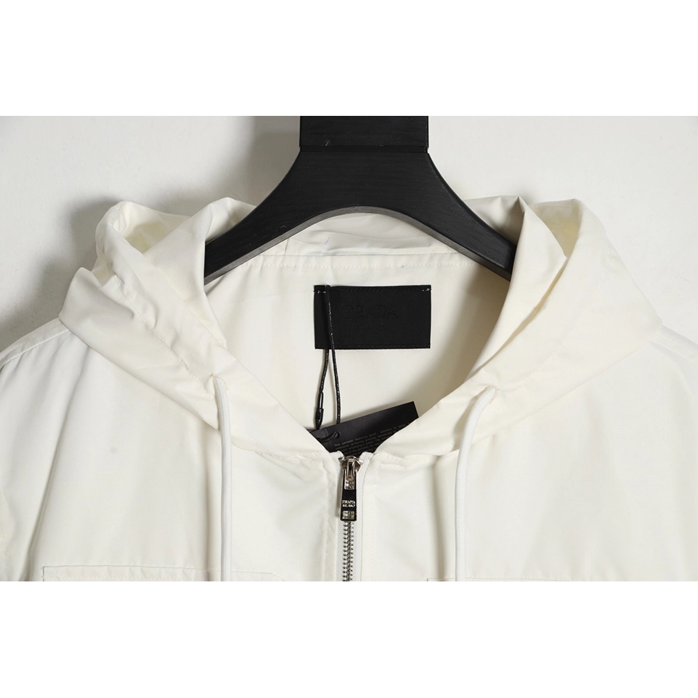 Prada 23Fw metal lock functional hooded jacket,Prada Jacket,Jacket,APPAREL