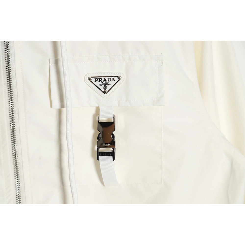 Prada 23Fw metal lock functional hooded jacket,Prada Jacket,Jacket,APPAREL