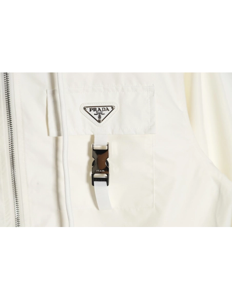 Prada 23Fw metal lock functional hooded jacket,Prada Jacket,Jacket,APPAREL