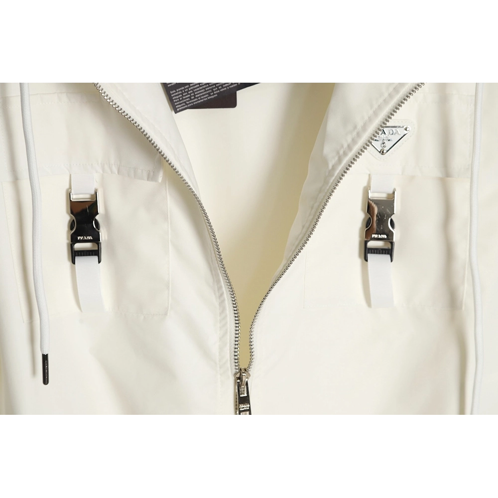 Prada 23Fw metal lock functional hooded jacket,Prada Jacket,Jacket,APPAREL