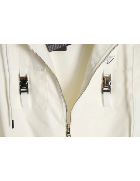 Prada 23Fw metal lock functional hooded jacket,Prada Jacket,Jacket,APPAREL