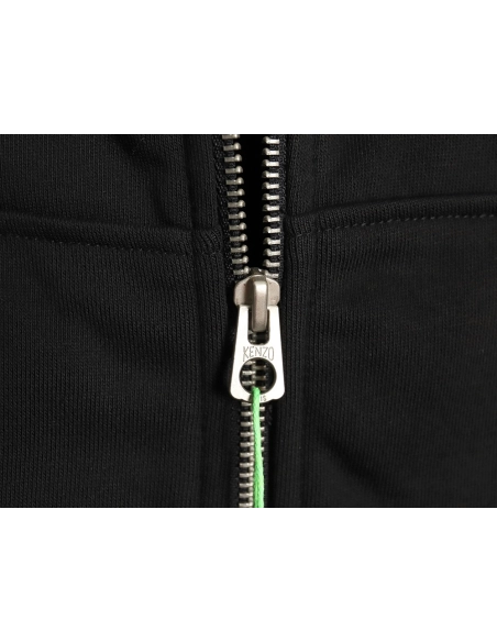 Kenzo black and white lettering zipup hooded jacket,Kenzo Jacket,Jacket,APPAREL