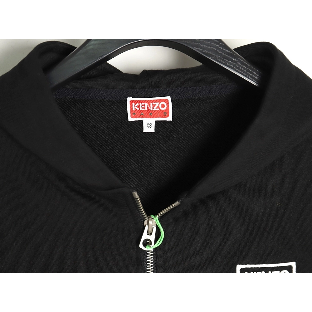 Kenzo black and white lettering zipup hooded jacket,Kenzo Jacket,Jacket,APPAREL
