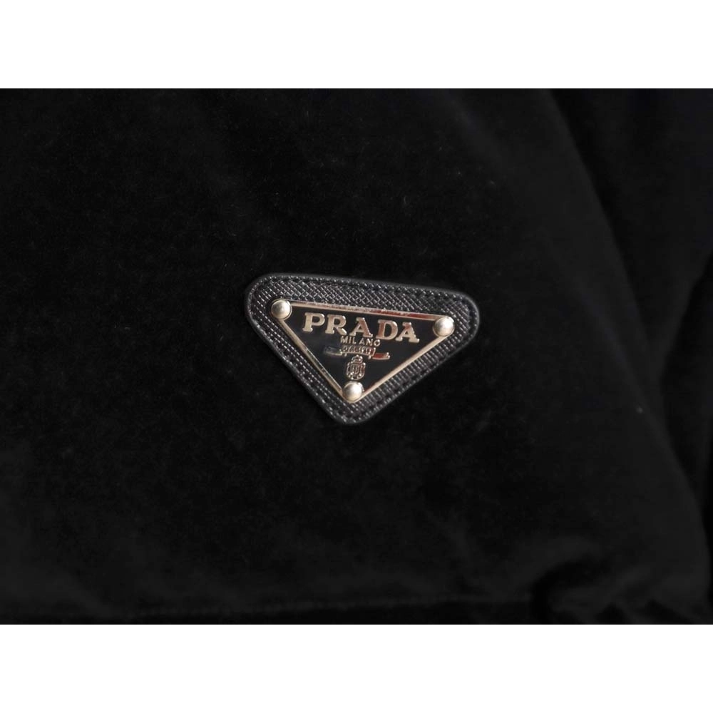 Prada PRD 23FW velvet triangle logo down jacket,Prada Jacket,Jacket,APPAREL
