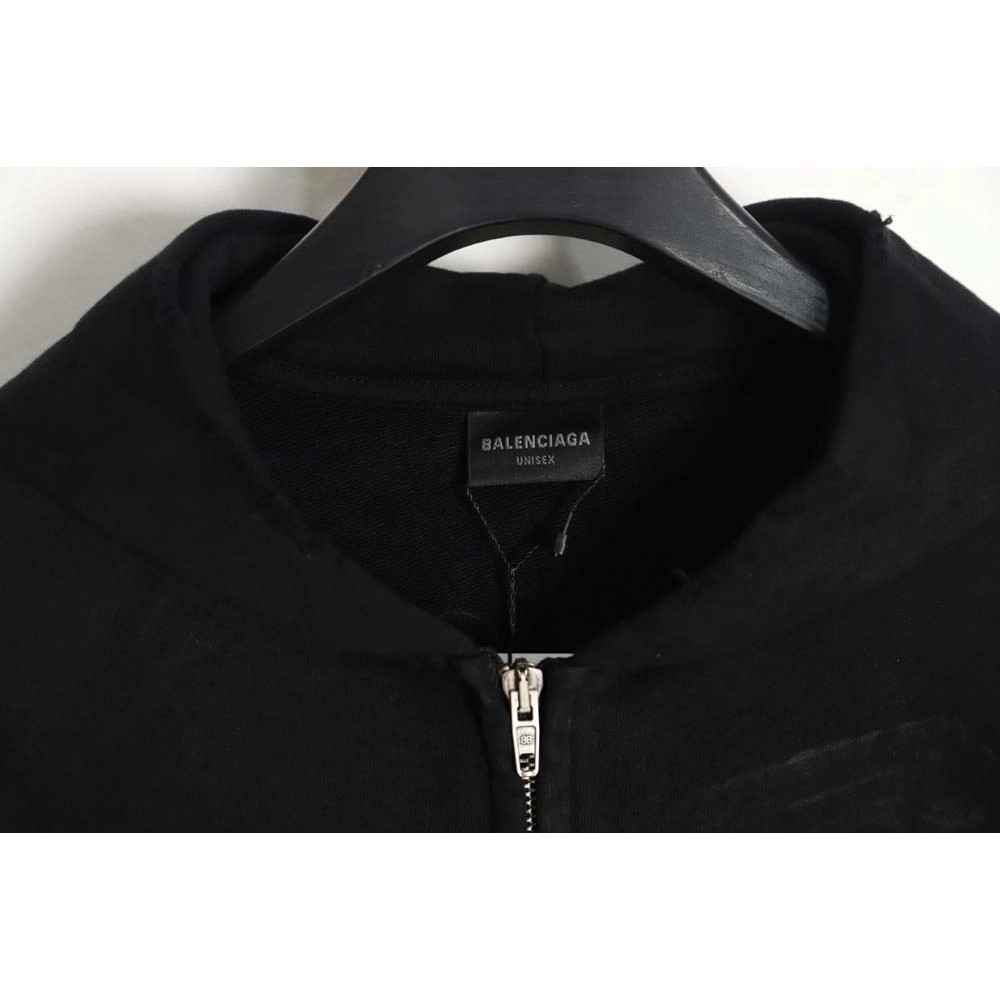 Balenciaga Balenciaga 23FW Sanskrit muddyed distressed zipper hooded jacket,Balenciaga Jacket,Jacket,APPAREL