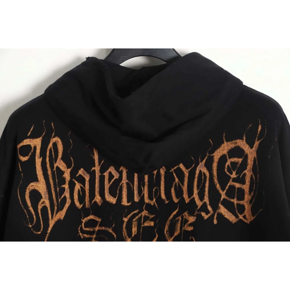 Balenciaga Balenciaga 23FW Sanskrit muddyed distressed zipper hooded jacket,Balenciaga Jacket,Jacket,APPAREL