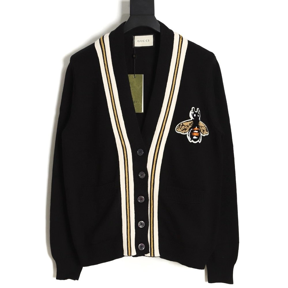 Gucci 23Fw Chest Bee Wool Cardigan Jacket,Gucci Jacket,Jacket,APPAREL