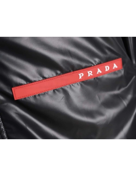 Prada 23Fw red striped cotton jacket_CM_1,Prada Jacket,Jacket,APPAREL
