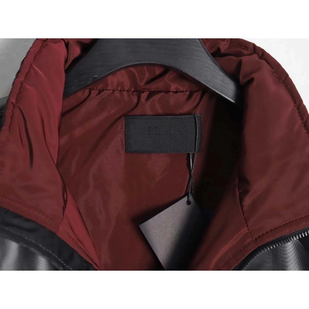 Prada 23Fw red striped cotton jacket_CM_1,Prada Jacket,Jacket,APPAREL