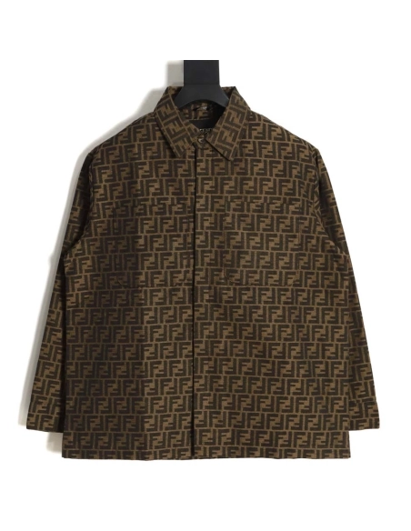 Fendi Fendi 23ss full printed FF jacquard shirt jacket,Fendi Jacket,Jacket,APPAREL