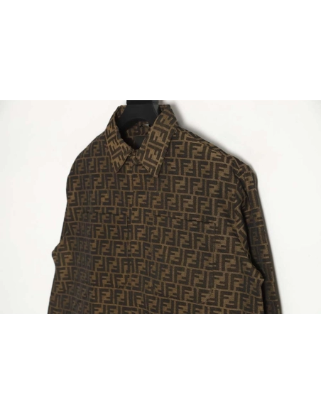 Fendi Fendi 23ss full printed FF jacquard shirt jacket,Fendi Jacket,Jacket,APPAREL