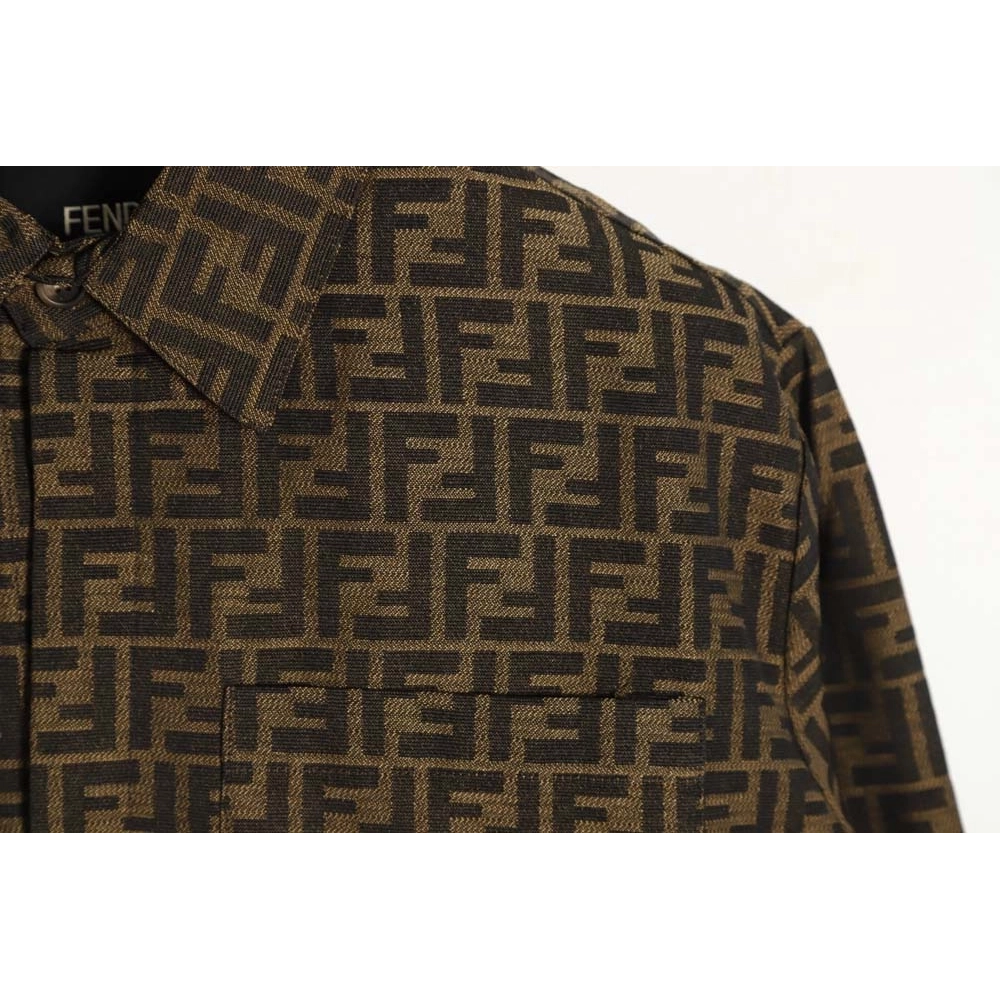 Fendi Fendi 23ss full printed FF jacquard shirt jacket,Fendi Jacket,Jacket,APPAREL