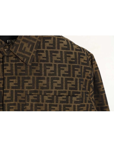 Fendi Fendi 23ss full printed FF jacquard shirt jacket,Fendi Jacket,Jacket,APPAREL