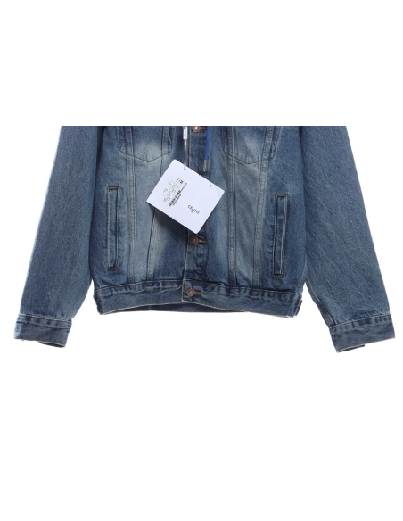 Selena Fake Two Piece Hooded Denim Jacket,Celine Jacket,Jacket,APPAREL