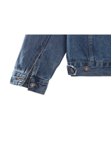 Selena Fake Two Piece Hooded Denim Jacket,Celine Jacket,Jacket,APPAREL