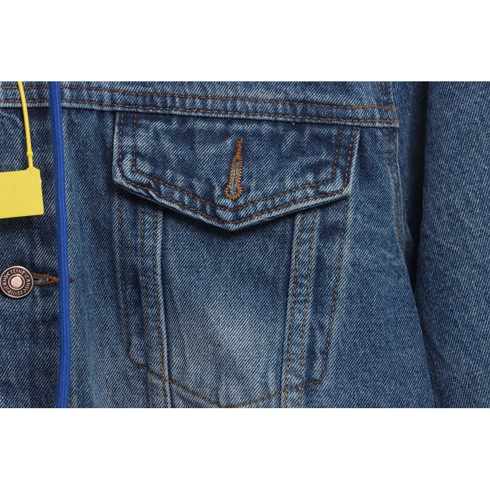 Selena Fake Two Piece Hooded Denim Jacket,Celine Jacket,Jacket,APPAREL