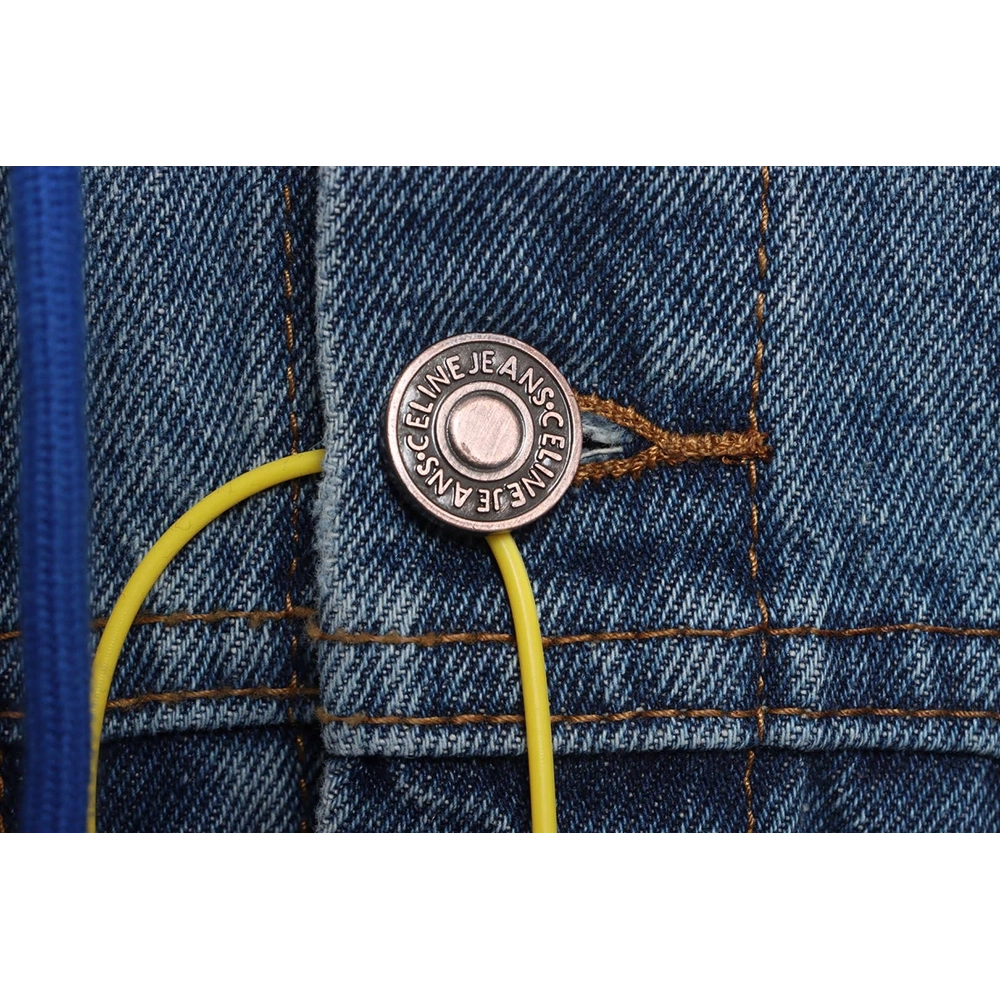 Selena Fake Two Piece Hooded Denim Jacket,Celine Jacket,Jacket,APPAREL