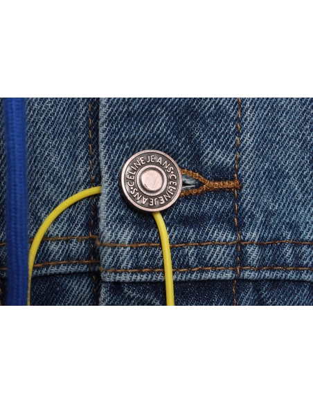 Selena Fake Two Piece Hooded Denim Jacket,Celine Jacket,Jacket,APPAREL