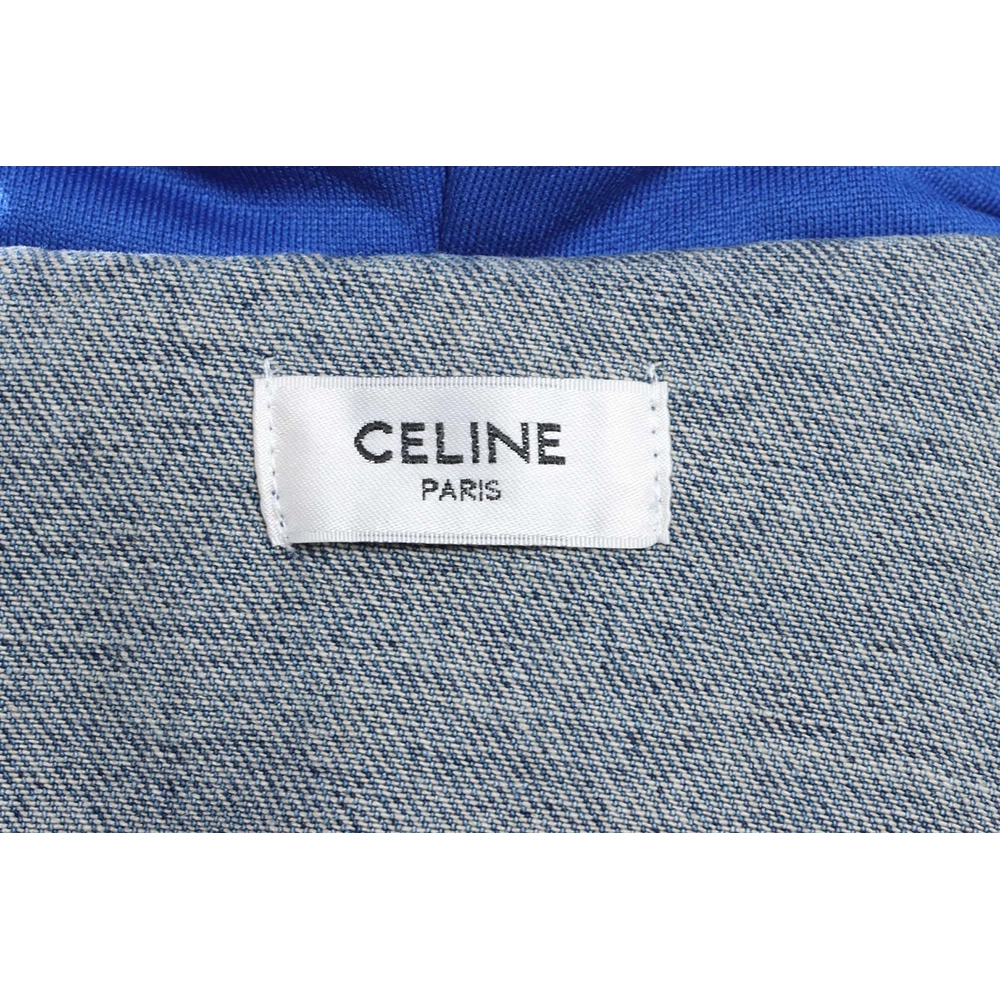 Selena Fake Two Piece Hooded Denim Jacket,Celine Jacket,Jacket,APPAREL