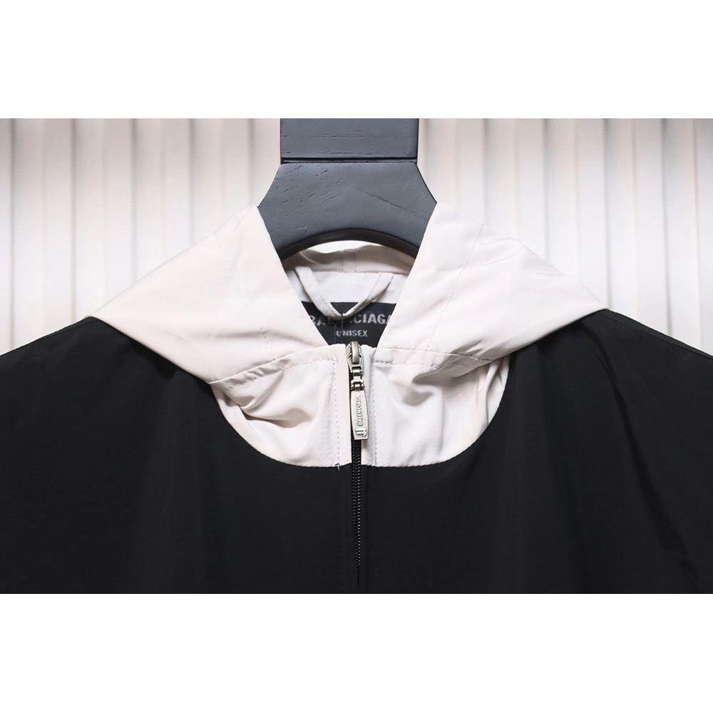 Balenciaga 3B red and white patchwork hooded jacket,Balenciaga Jacket,Jacket,APPAREL